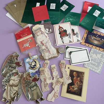 Vintage Christmas 80s Package Gift Tag Lot Ephemera Crafts Suzy s Zoo Hallmark