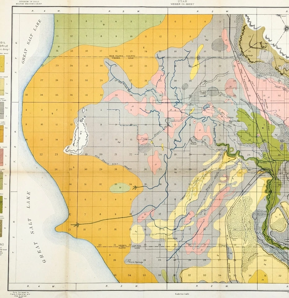 1900  OGDEN UTAH Map ORIGINAL LARGE (23X19) WEBER COUNTY Railroads - Image 3 of 3