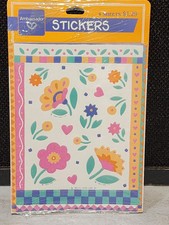 SEALED Vintage 1989 Hallmark Sticker 4 SHEETS Flowers Floral Garden Hearts