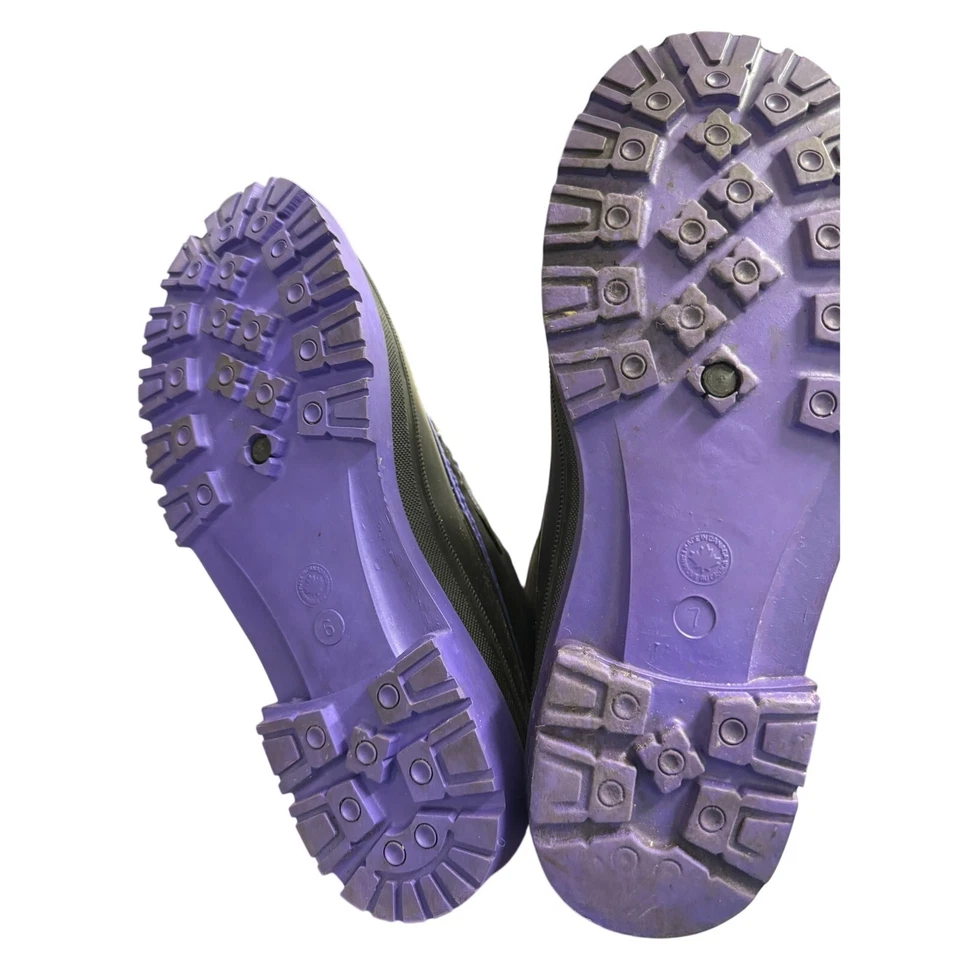 Винтажный Arctic Cat женщин 7 снегоход ботинки черный и фиолетовый изолированный хорошее состояние - Изображение 3 из 4