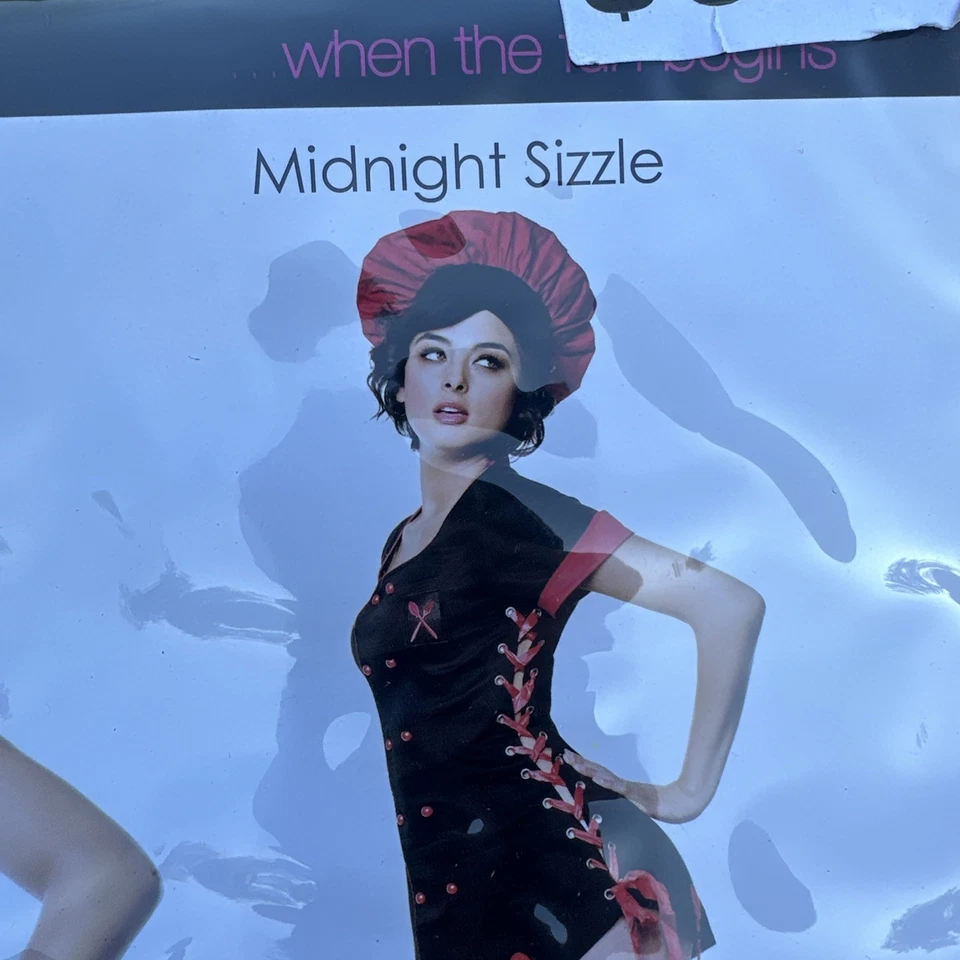Sexy Disfraz Burlesco Pin-up de Chef Sizzle Hasta la Medianoche Sizzle Talla M Foto 3 de 4
