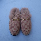 GUCCI Princetown Horsebit Fur Sandals/ Beige/ Size: SIZE 8.5 / 39 EUR NWOB — photo 1