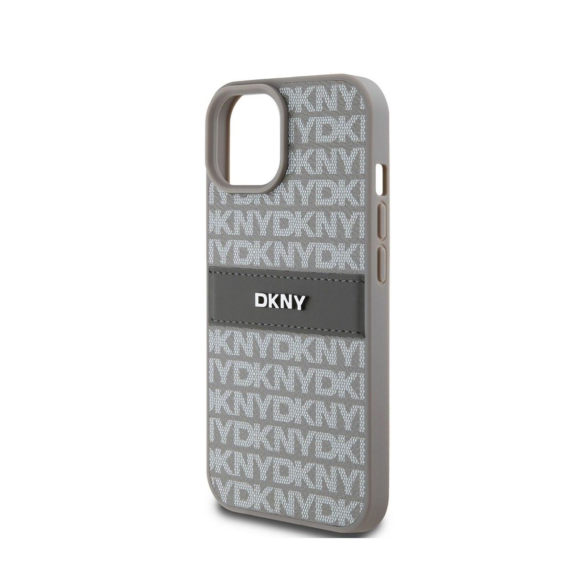 Coque iPhone 15 DKNY Repeat Pattern beige en silicone chic - 4