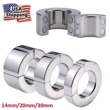 Men Magnetic Ball Stretcher Stainless Steel Scrotum Metal Chastity Ring Enhancer
