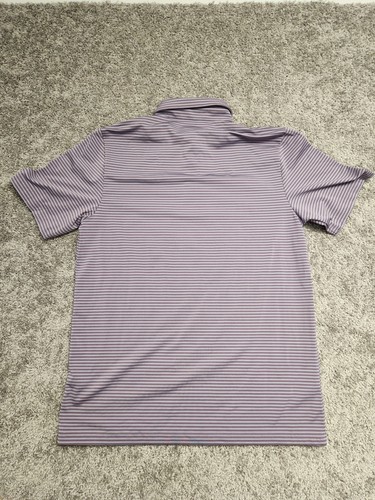 CRIQUET Polo Shirt Mens M Purple Striped Blend Performance Stretch Golf EUC - Picture 7 of 7