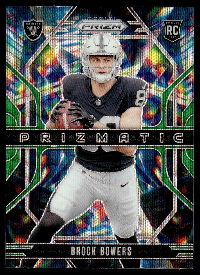 2024 Panini Prizm Prizmatic Green Wave Brock Bowers Rookie Las Vegas Raiders #20