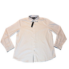 Tahari Men's Luxe Stretch Woven Long Sleeve Soft White Size L Dress Shirt