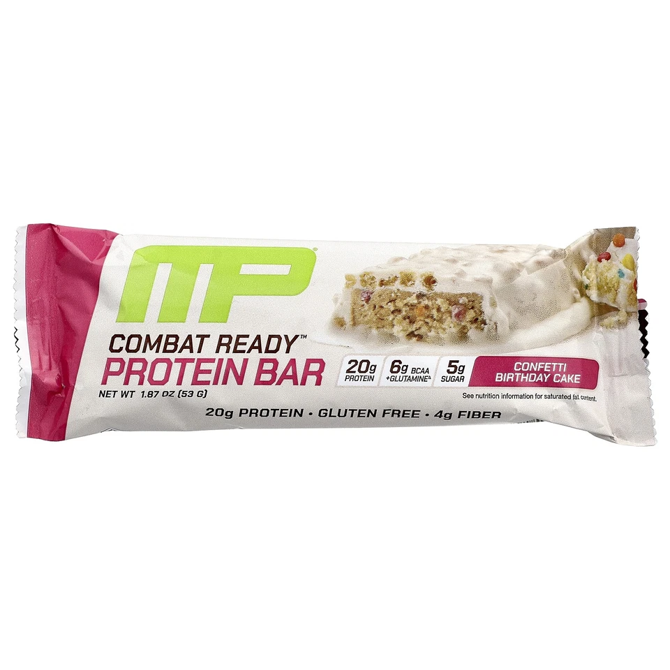 Barra de proteína Combat Ready™, pastel de cumpleaños de confeti, 4 barras, 1,87 oz (53 g) cada una Foto 3 de 3