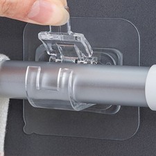 10Pcs Curtain Rod Bracket Hooks Self Adhesive Wall Nail Free Rail Bracket Clips~