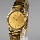 SEIKO 1985 Quartz Vintage V701-A100 Men's Watch Gold 33mm New Battery New Band