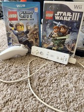 Nintendo Wii & Wii U Lot - White Wii Remote, Boxing Gloves, 2 LEGO Games CIB