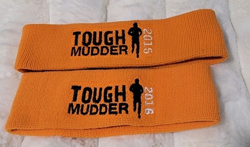 Tough Mudder 2015 2016 Headband Sweatband Set of 2 Orange Running