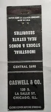 Matchbook Cover - Caswell & Co. Industrial Socks Bonds Chicago IL