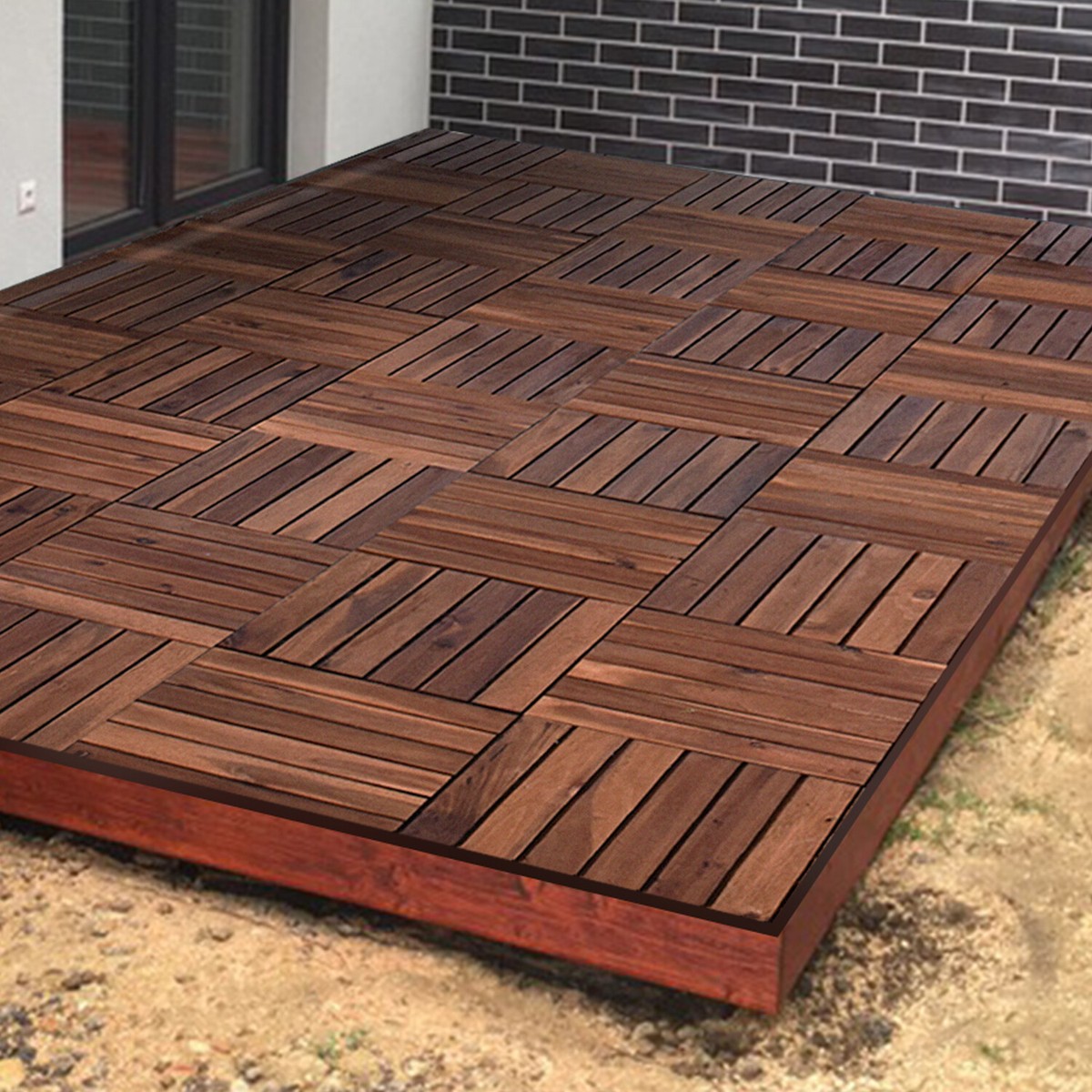 Wooden Decking Floor Interlocking Tiles Ultra Guard Composite
