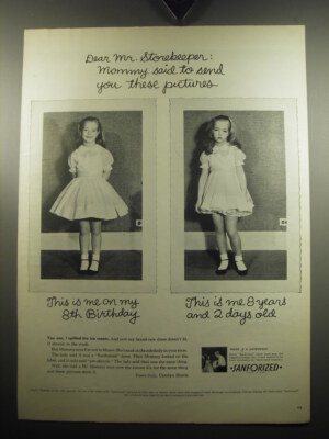 1957 Sanforized Dress Ad - Dear Mr. Storekeeper: Mommy said to send you these