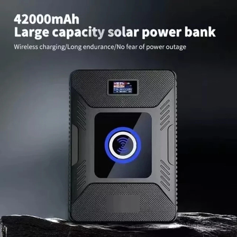 Ultra-High Capacity Power Bank with USB, Wireless, and Solar Charging