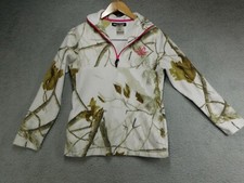 Realtree Women's Fleece Jacket Size S 4-6 W314390 Realtree Ap Snow 1/4 Zip