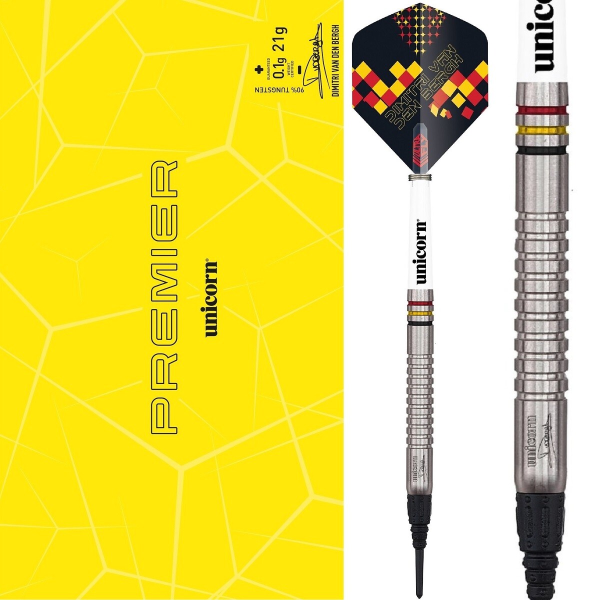 ダーツ Unicorn Dimitri van den Bergh 18g 25 GRAM DIMITRI VAN DEN BERGH UNICORN NOIR 90% TUNGSTEN