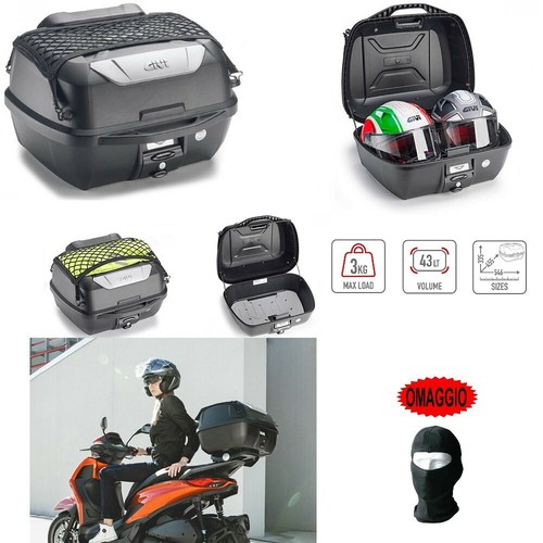 BAULETTO MONOLOCK+PIASTRA+RETE+SCHIENALE GIVI PER 2 CASCHI INTEGRALI O JET  43 LT | eBay