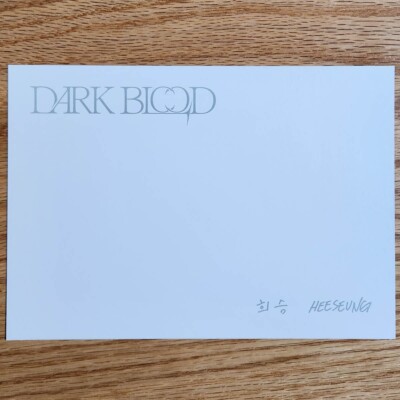 Heeseung Official Postcard Enhypen 4th Mini Album Dark Blood