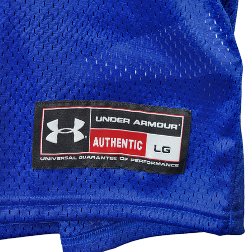 Under Armour Football Men's Jersey Shirt Mesh Fitted Heat Gear Blue Sz LG NWT - Picture 3 of 3