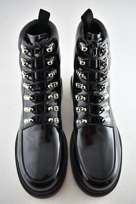 Christian Louboutin Mens Alopista Flat Black Leather Combat  display picture 1