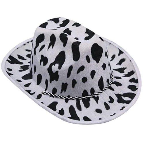 Men Women Cowboy Hats Animal Print Sunhat Adult Size Rave Cow Girl Hat Cap - Picture 3 of 12
