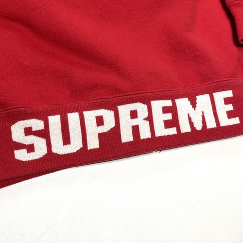 Vintage Supreme Back Logo Red Zip Up Fleece Lined Hoodie- Size Large- Flawless - Picture 2 of 10