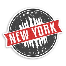 2 x 10cm Distressed New York Vinyl Stickers - NYC USA America Sticker #70205