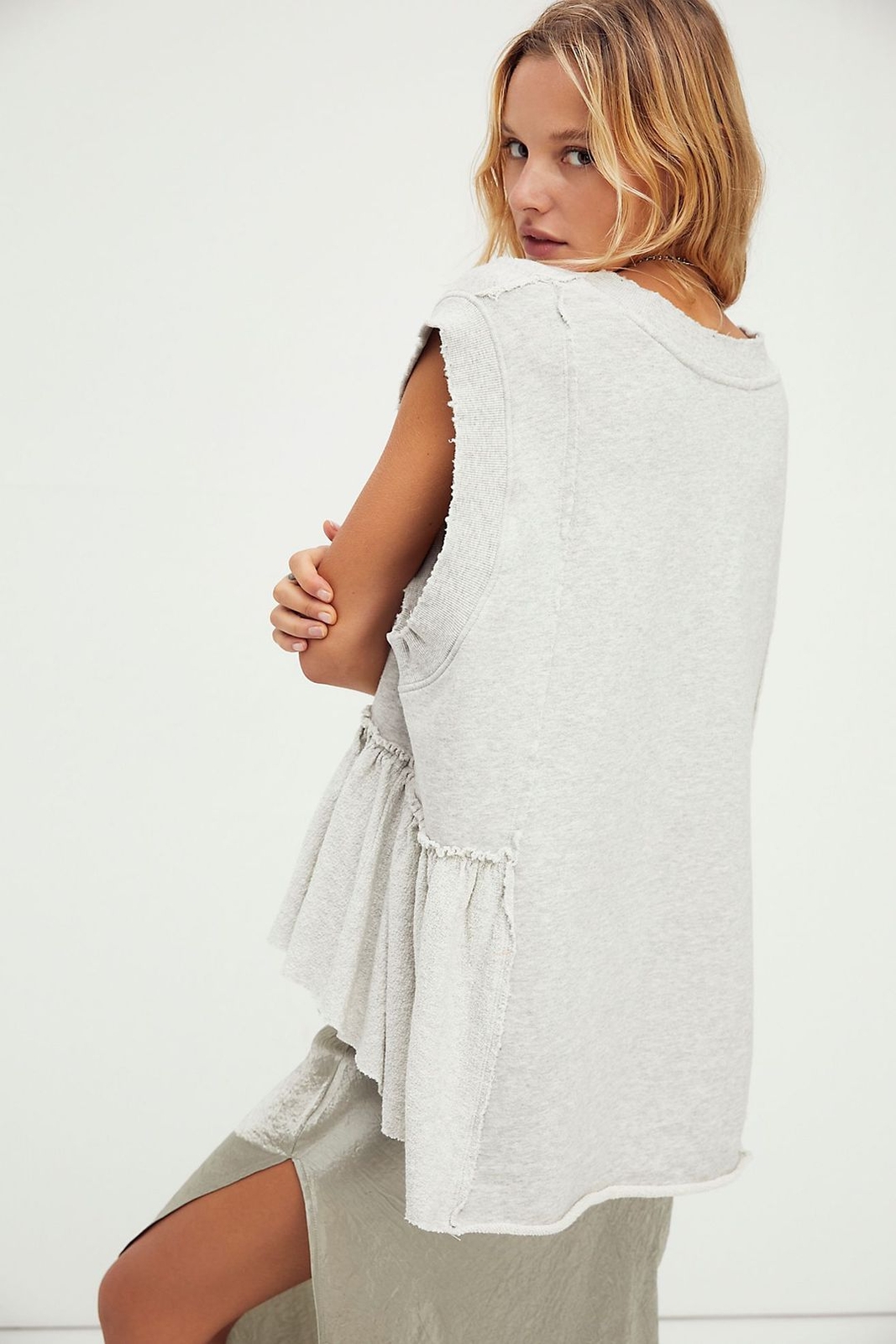 Free People Danny Raw Edge Pullover 