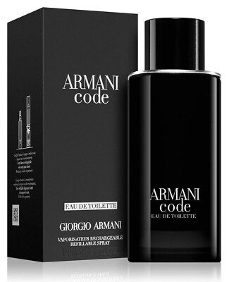   Armani Code Homme Eau de Toilette Spray Herren-EdT nachfüllbar 125ml + Probe  