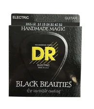 DR Guitar Strings Electric K3 Black Beauties High Performance Coated 12-52