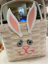 5 PIECE SET  LONGABERGER BASKETS EASTER BUNNY FACE & EARS TIE ONS-NEW-NO BASKET