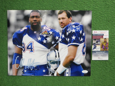 難アリ スワロフスキー 2014年 Cowboy MO カウボーイ CHARLES HALEY & JAY NOVACEK SIGNED 11x14 Pro Bowl PHOTO Dallas