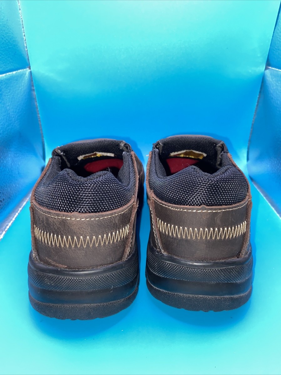 Skechers Work 76602 Mens Safety Steel Toe Shoes Sz 6.5 Brown Slip