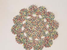 Lot of 4 Hand Crochet Round Lace Doily/Coaster Flower Cotton Multicolor 7" New
