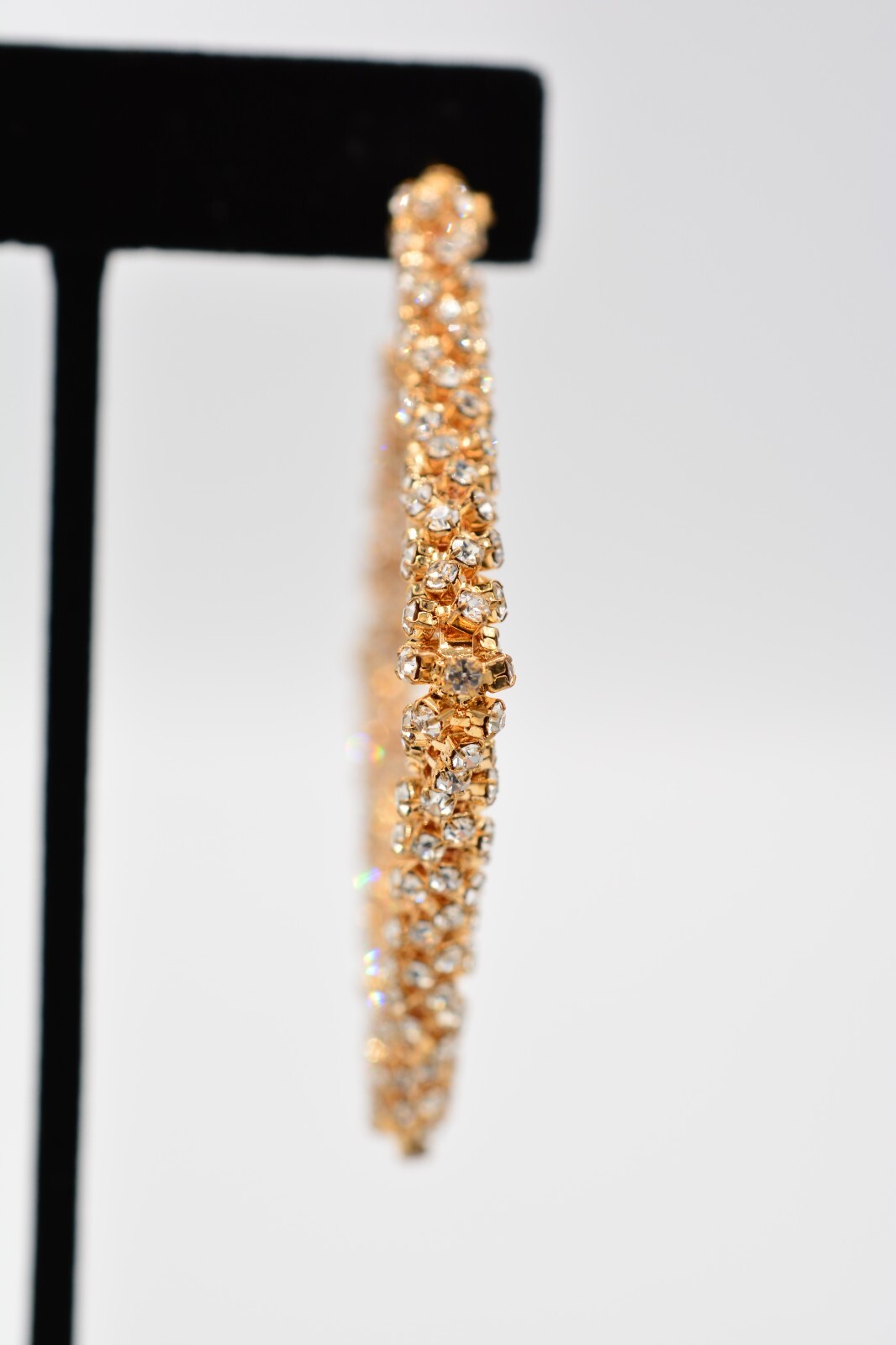 Dangle Statement Hoops Earrings Square Rhinestone… - image 7