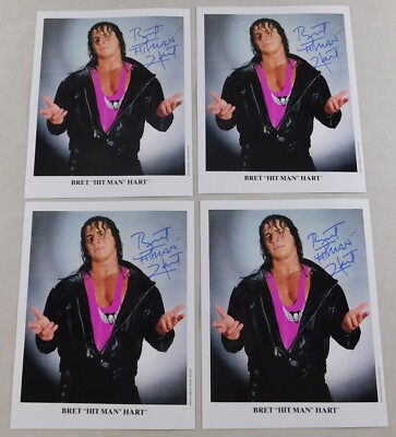 Bret Hitman Hart Signed WWF 8x10 Pro Wrestling Photo Wrestler