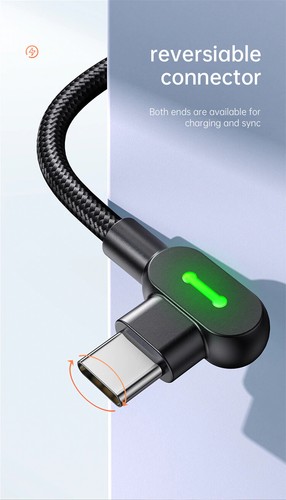 Mcdodo Right Angle USB C to USB C Fast Charger Cable 60W PD 3A Charging 1.5m 2m - Picture 3 of 10