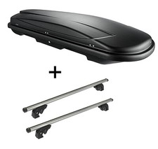 Dachbox JUXT500L+Dachträger LION1 für für VW Polo V 6R/6C Cross 5Tür 09-17