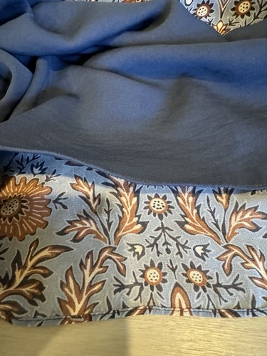 Cabi Provincial Blue and Orange Floral Long Sleeve V-Neck Shift Dress Size XS - Picture 6 of 8