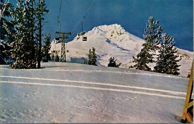 Ski Lift at Timberline Lodge OR Postcard unused 1950s