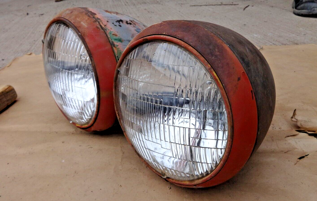 1939 1940 Chevy Truck HEADLIGHT ASSEMBLIES Original GM pair SEALED 
