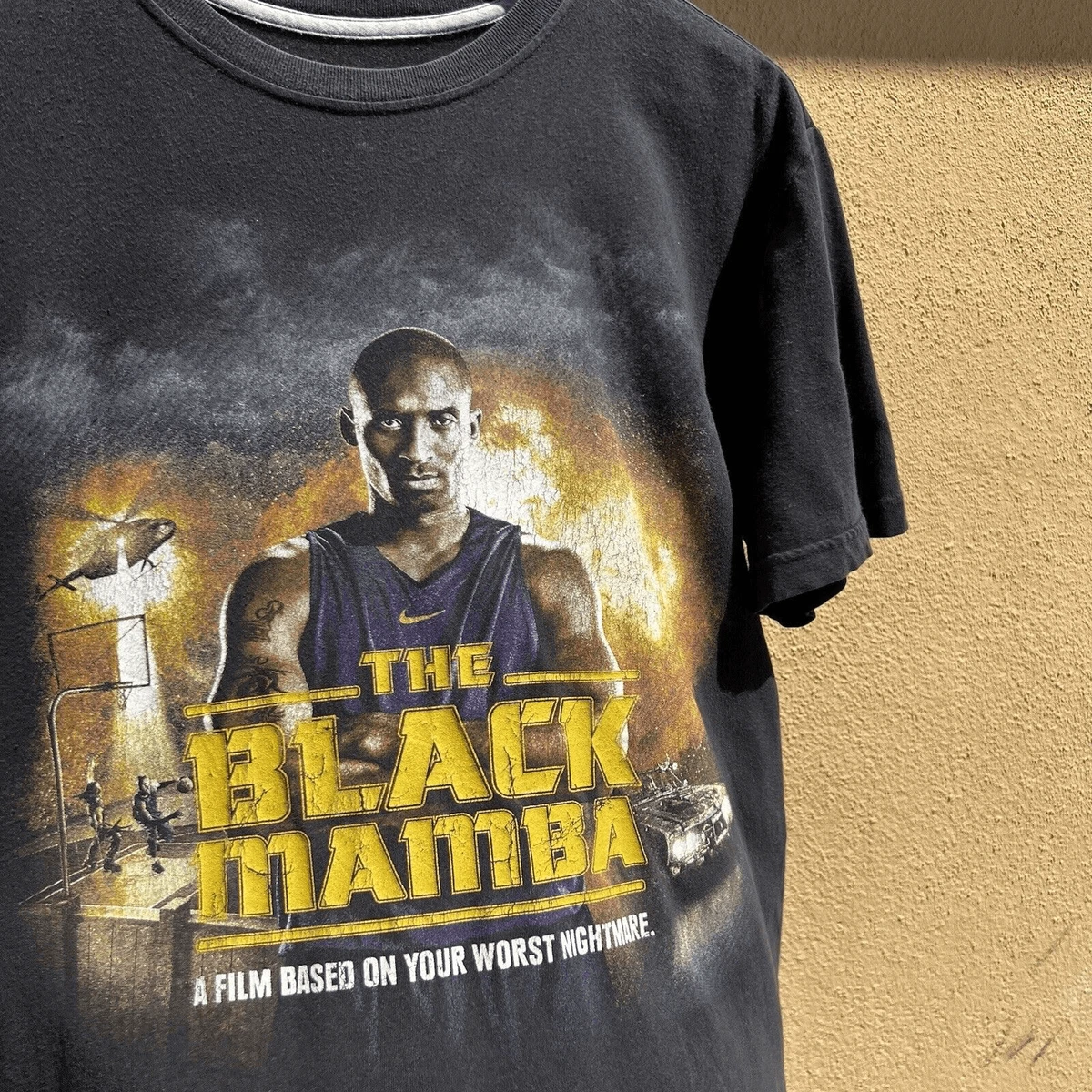 Size Large Nike Kobe Bryant T Shirt Black Mamba Movie Worst Nightmare Lakers