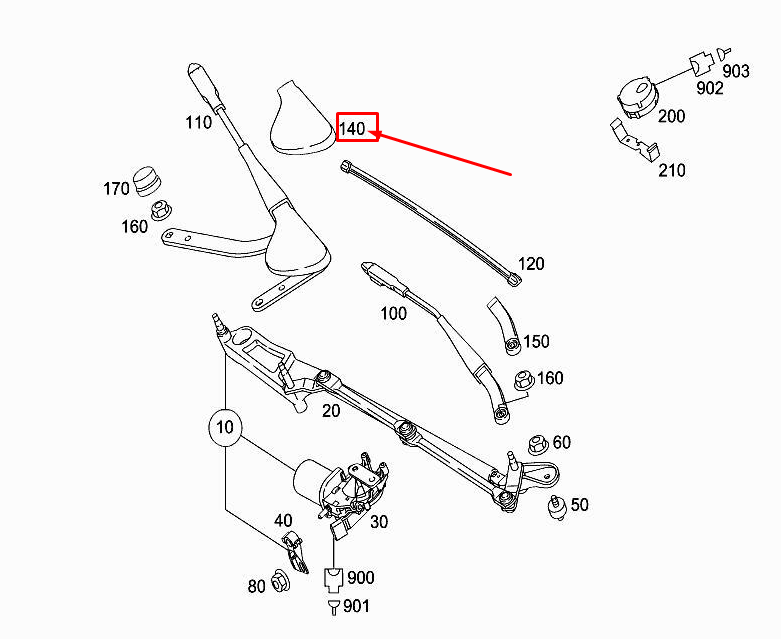 MERCEDES-BENZ SLK R172 Frontwischerarmabdeckung A1718240149