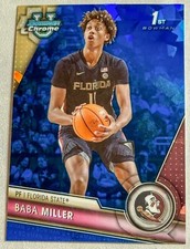 2023-24 Bowman Chrome U Sapphire Baba Miller 1st #100 Florida State University