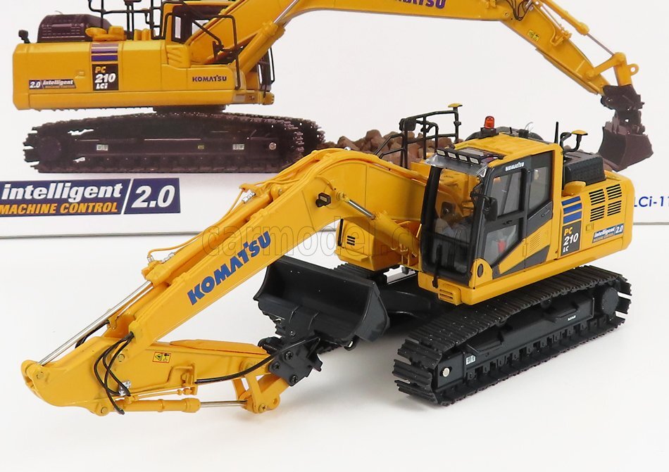 MODELLINO MEZZI CANTIERE STATICO KOMATSU PC210LC ESCAVATORE CINGOLATO 1:50