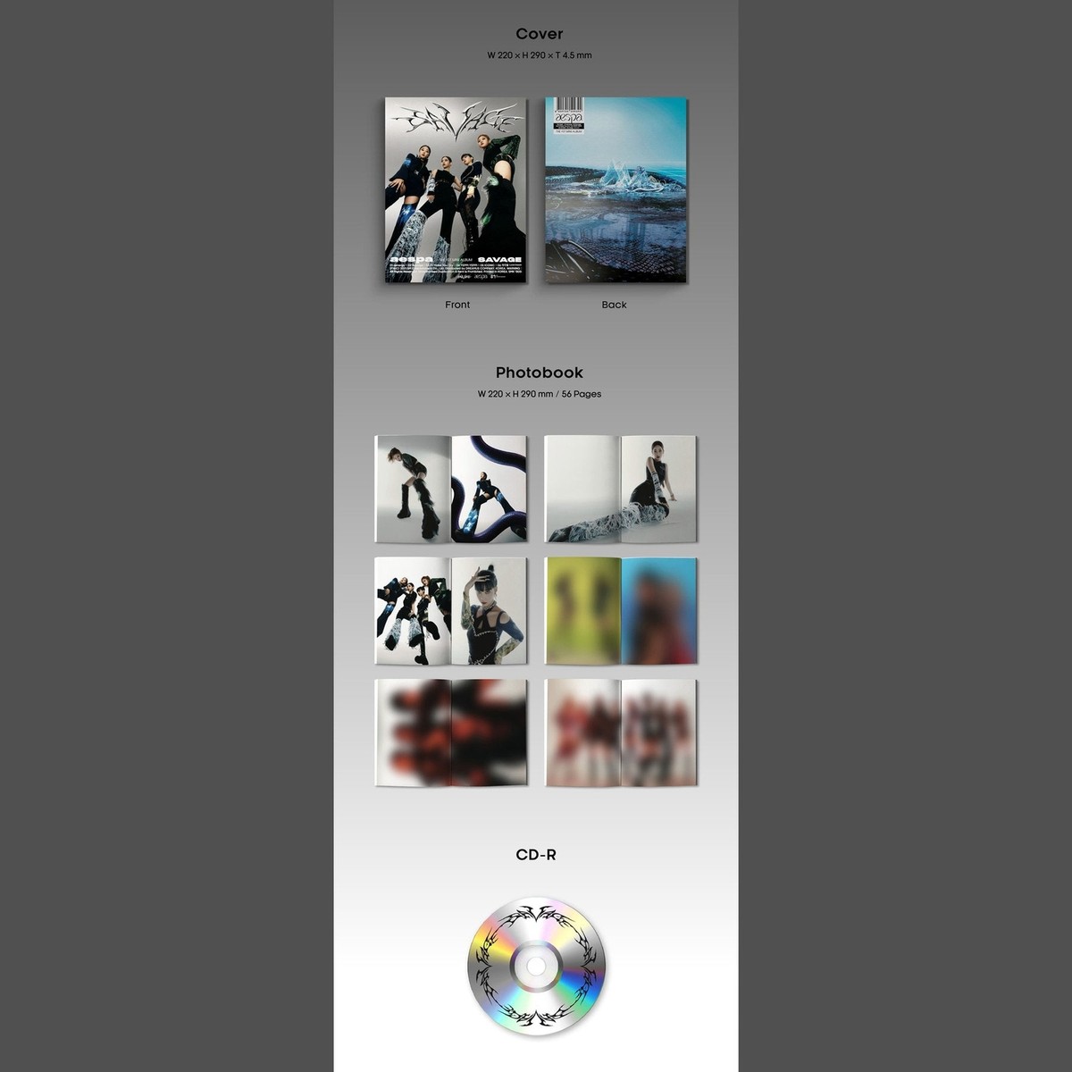K-Pop CD Aespa - 1st Mini Photo Book Album 'Savage