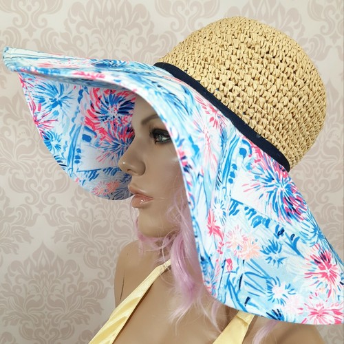 Lilly Pulitzer Large Floppy Sun Hat Sea 