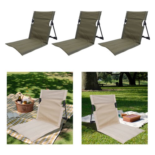 Folding Beach Chair Portable Floor Chair Lounge Recliner for Fishing Concerts - Picture 6 of 12